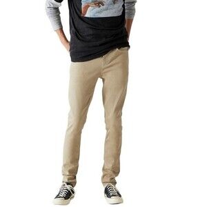 PacSun Khaki Stacked Skinny Jean Active 4-Way Stretch 5 Pocket Design Button Zip